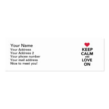 Keep calm and Love on Business Cards