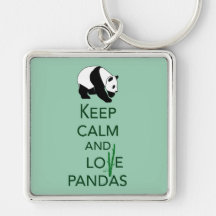 Keep Calm and Love Pandas Gift Art Print Key Chains