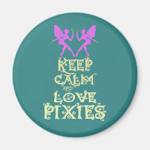 Keep Calm and Love Pixies art print design Fridge Magnets
