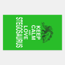 Keep Calm and Love Stegosaurus dinosaur design Rectangular Sticker