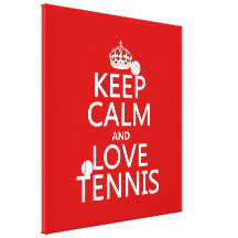 Keep Calm and Love Tennis (customise colour) Canvas Print