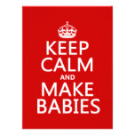 Keep Calm and Make Babies (in any colour) Personalized Invitation