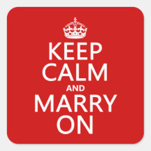 Keep Calm and Marry On (all colours) Square Stickers