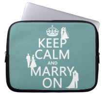 Keep Calm and Marry On (any colour background) Computer Sleeve