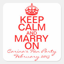 Keep Calm and Marry on Bachelorette stickers