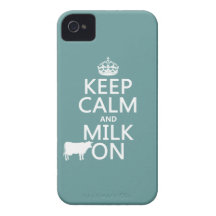 Keep Calm and Milk On (cows) (in all colours) iPhone 4 Case-Mate Cases