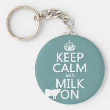 Keep Calm and Milk On (cows) (in all colours) Key Chains