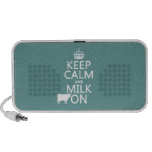 Keep Calm and Milk On (cows) (in all colours) Travel Speakers