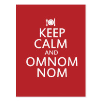 Keep Calm and Omnom Nom postcards