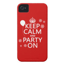 Keep Calm and Party On - all colours iPhone 4 Case-Mate Cases