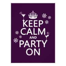 Keep Calm and Party On - all colours Invitation