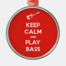 Keep Calm and Play Bass Christmas Tree Ornaments