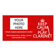 Keep Calm and Play Clarinet (any background color) Picture Card