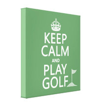 Keep Calm and Play Golf - all colours Stretched Canvas Print