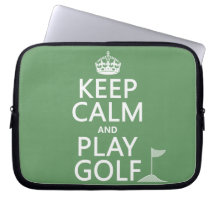 Keep Calm and Play Golf - all colours Laptop Computer Sleeve