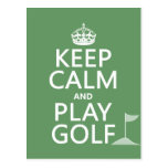 Keep Calm and Play Golf - all colours Postcards