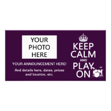 Keep Calm and Play On (drums)(any color) Photo Card Template