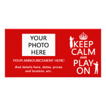 Keep Calm and Play On (flute)(any backgroundcolor) Custom Photo Card