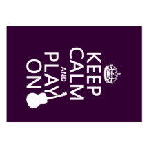 Keep Calm and Play On (guitar)(all colors) Business Card Templates