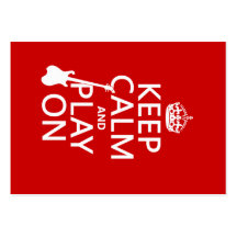 Keep Calm and Play On (guitar)(any color) Business Card