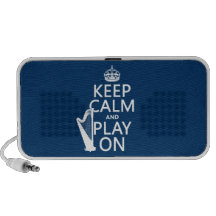 Keep Calm and Play On (harp)(any color) iPhone Speaker