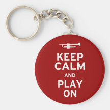 Keep Calm and Play On Key Chains