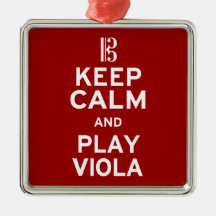 Keep Calm and Play Viola Christmas Ornaments