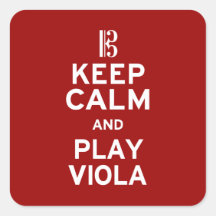 Keep Calm and Play Viola Square Stickers