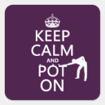 Keep Calm and Pot On (Snooker/Pool) Square Stickers