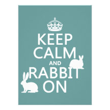Keep Calm and Rabbit On - all colours Personalised Announcement