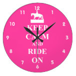 Keep calm and ride on round clocks