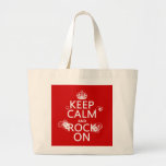 Keep Calm and Rock On (any background color) Tote Bag