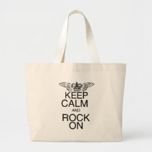 Keep Calm and Rock On Canvas Bag