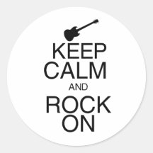 Keep Calm and Rock On Stickers