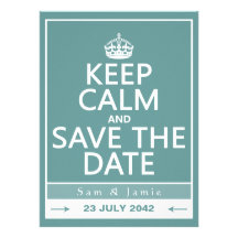 Keep Calm and Save the Date (fully customisable) Custom Invitations