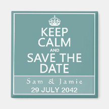 Keep Calm and Save the Date (fully customisable) Refrigerator Magnets