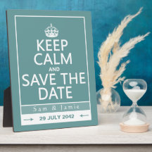 Keep Calm and Save the Date (fully customisable) Photo Plaques