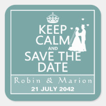 Keep Calm and Save the Date (fully customisable) Stickers