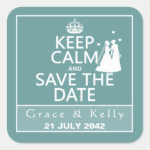 Keep Calm and Save The Date Lesbian Wedding Stickers