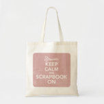 Keep Calm and Scrapbook On Tote 2, Inverted Pink Tote Bag