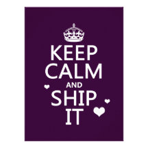 Keep Calm and Ship It (hearts) (in any colour) Personalised Announcement