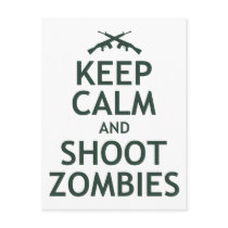 Keep Calm and Shoot Zombies Post Card