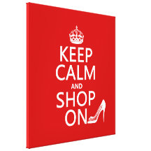 Keep Calm and Shop On - all colours Canvas Print