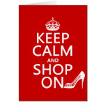 Keep Calm and Shop On - all colours Greeting Card