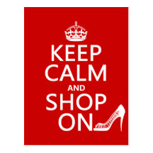 Keep Calm and Shop On - all colours Postcards