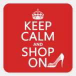 Keep Calm and Shop On - all colours Stickers