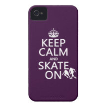 Keep Calm and Skate On (rollerskates) (any colour) iPhone 4 Case-Mate Cases