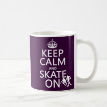 Keep Calm and Skate On (rollerskates) (any colour) Coffee Mugs