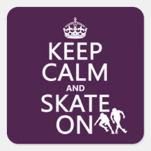 Keep Calm and Skate On (rollerskates) (any colour) Stickers