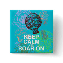 Keep Calm and Soar On fun art print Button